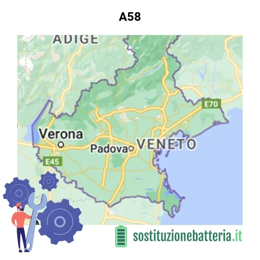Batteria A58 da sostituire? Prezzi in Veneto