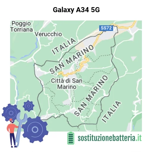 Batteria Galaxy A34 5G da sostituire? Prezzi in Repubblica di San Marino