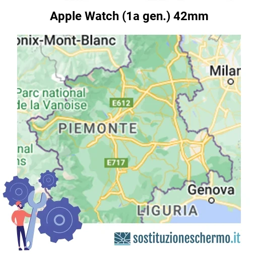 Schermo Apple Watch (1a gen.) 42mm da sostituire? Prezzi in Piemonte