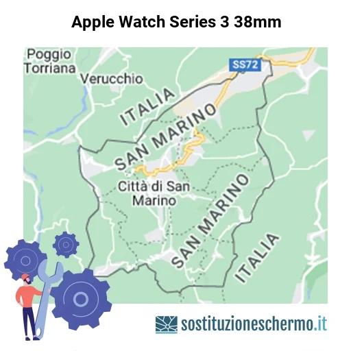 Schermo Apple Watch Series 3 38mm da sostituire? Prezzi in Repubblica di San Marino