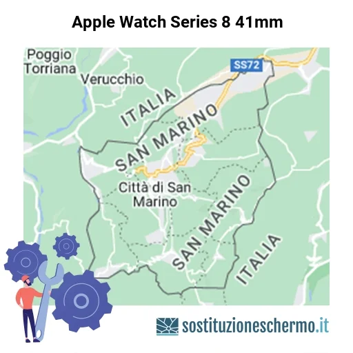 Schermo Apple Watch Series 8 41mm da sostituire? Prezzi in Repubblica di San Marino